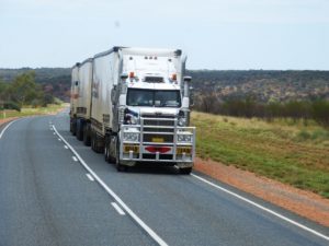 Truck on the open road